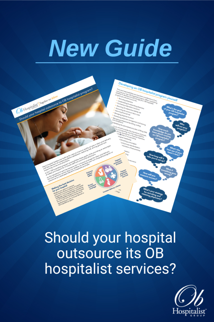 new guide outsourcing OB hospitalist services model
